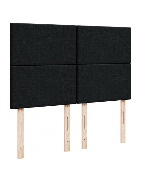 Giroletto a Molle con Materasso Nero 140x200 cm in Tessuto