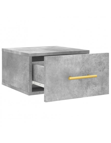 Comodini a Muro 2 pz Grigio Cemento 35x35x20 cm