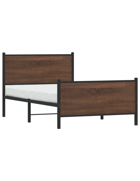 Giroletto Testiera e Pediera Metallo Rovere Marrone 100x200 cm