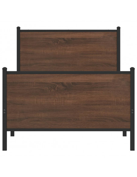 Giroletto Testiera e Pediera Metallo Rovere Marrone 100x200 cm