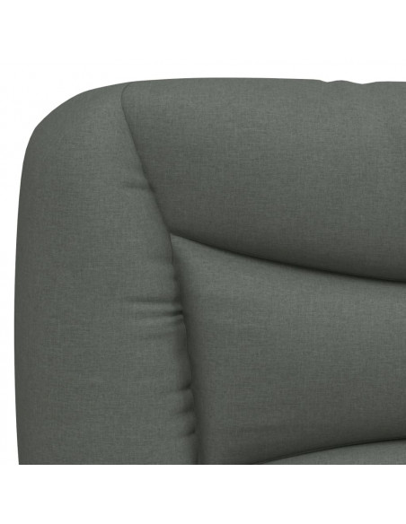 Giroletto con Testiera Grigio Scuro 90x200 cm in Tessuto