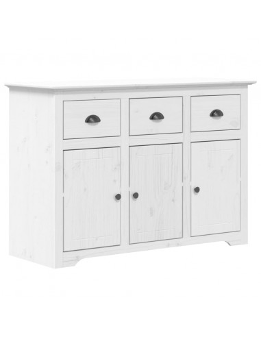 Credenza BODO 115,5x43x200,5 cm Legno Massello di Pino Bianco