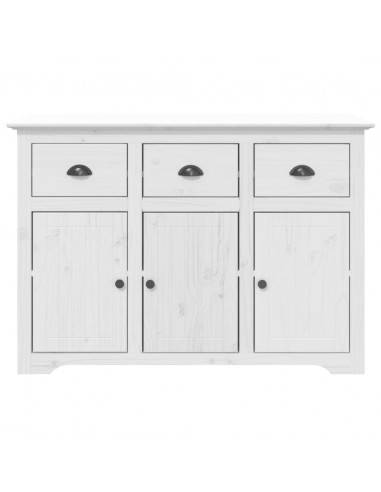 Credenza BODO 115,5x43x200,5 cm Legno Massello di Pino Bianco