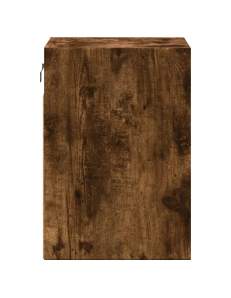 Mobile TV a Parete con Luci LED Rovere Fumo 41x31x45 cm