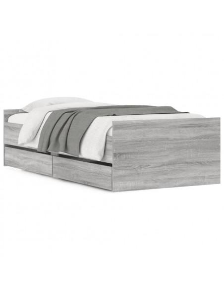 Giroletto con Cassetti Grigio Sonoma 90x200 cm