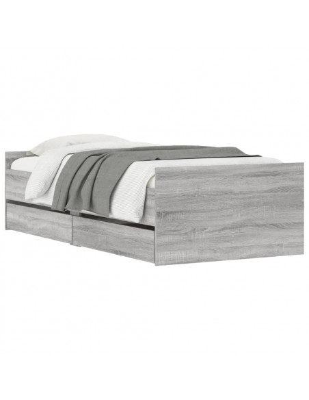 Giroletto con Cassetti Grigio Sonoma 90x200 cm