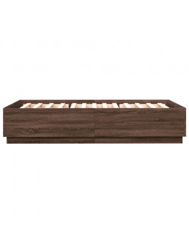 Giroletto Luci LED Rovere Marrone 160x200 cm Legno Multistrato