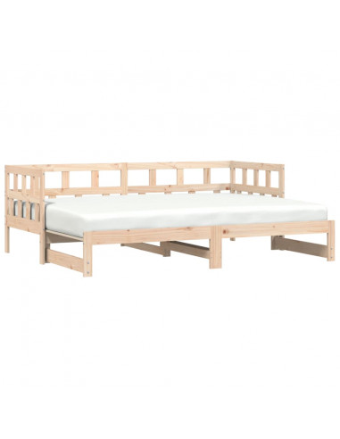 Divano Letto con Letto Estraibile 90x190 cm Legno Massello Pino