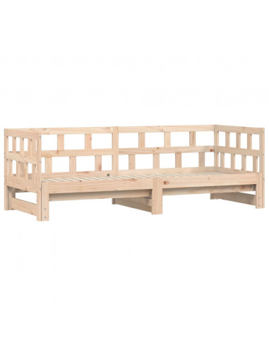 Divano Letto con Letto Estraibile 90x190 cm Legno Massello Pino