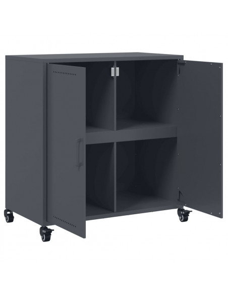 Credenza Antracite 68,5x39x72 cm in Acciaio Laminato a Freddo