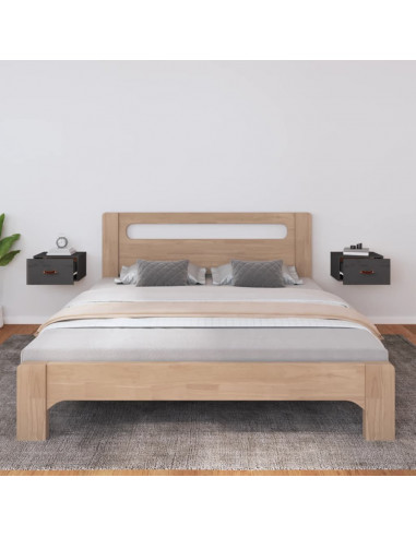 Comodini a Muro 2 pz Grigi 40x29,5x22 cm