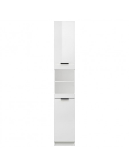 Mobile da Bagno Bianco Lucido 32x34x188,5 cm Legno Multistrato