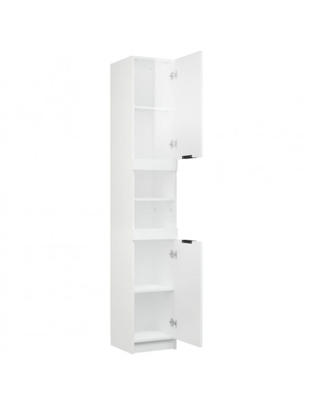 Mobile da Bagno Bianco Lucido 32x34x188,5 cm Legno Multistrato