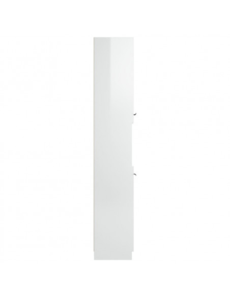 Mobile da Bagno Bianco Lucido 32x34x188,5 cm Legno Multistrato