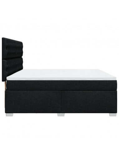 Giroletto a Molle con Materasso Nero 180x200 cm in Tessuto