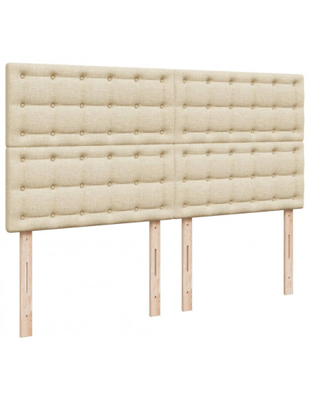 Giroletto a Molle con Materasso Crema 180x200 cm in Tessuto
