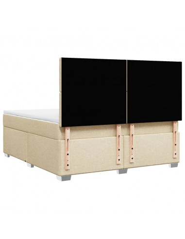 Giroletto a Molle con Materasso Crema 180x200 cm in Tessuto