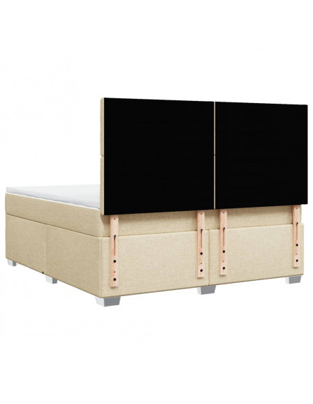Giroletto a Molle con Materasso Crema 180x200 cm in Tessuto