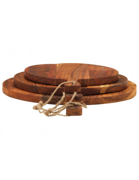 Tagliere 3pz in Legno Massello di Acacia
