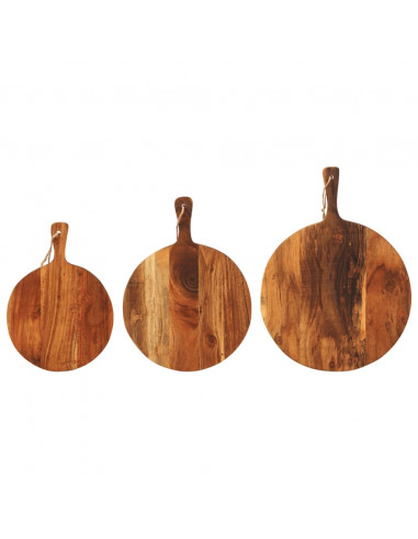 Tagliere 3pz in Legno Massello di Acacia