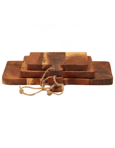 Tagliere 3pz in Legno Massello di Acacia