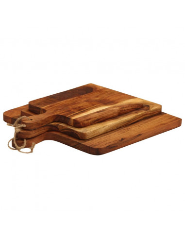 Tagliere 3pz in Legno Massello di Acacia