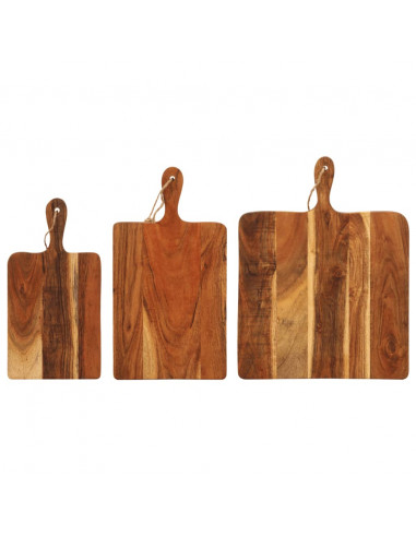 Tagliere 3pz in Legno Massello di Acacia