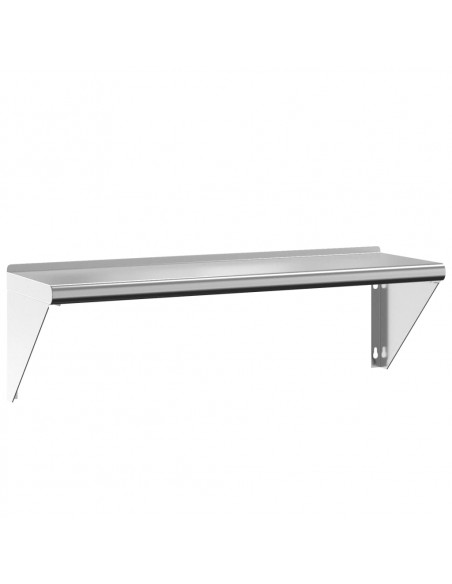 Mensola a Muro 100x30x31 cm Argento in Acciaio Inossidabile
