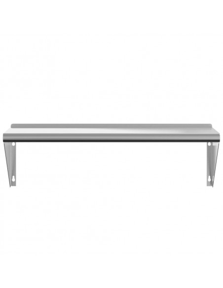 Mensola a Muro 100x30x31 cm Argento in Acciaio Inossidabile