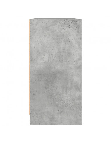 Libreria con Ante Grigio Cemento 204x37x75 cm Legno Multistrato