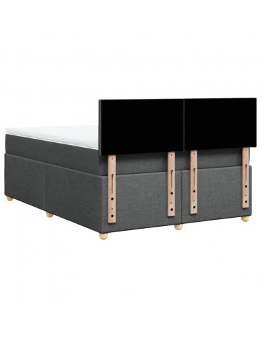 Giroletto a Molle con Materasso Grigio Scuro 140x200cm Tessuto