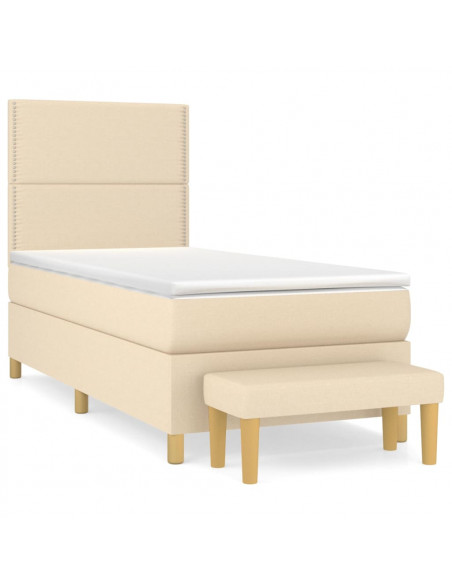 Giroletto a Molle con Materasso Crema 80x200 cm inTessuto