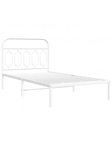 Giroletto con Testiera Metallo Bianco 100x200 cm