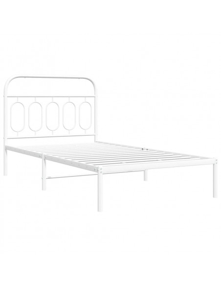 Giroletto con Testiera Metallo Bianco 100x200 cm