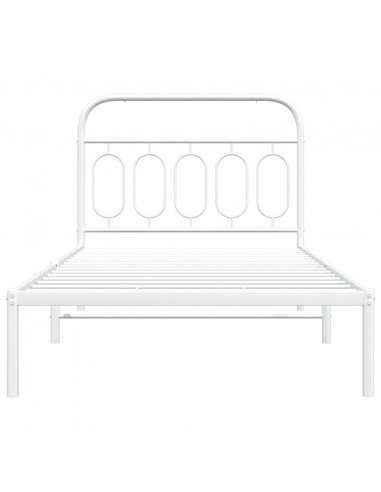 Giroletto con Testiera Metallo Bianco 100x200 cm