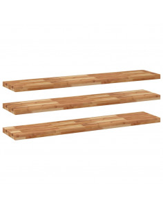 Mensole da Parete 3 pz 120x30x4 cm Legno Acacia Rifinito a Olio 2