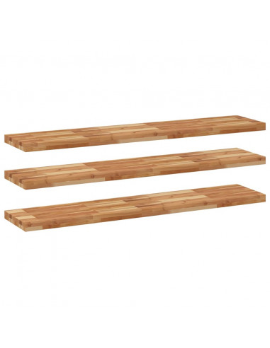 Mensole da Parete 3 pz 120x30x4 cm Legno Acacia Rifinito a Olio
