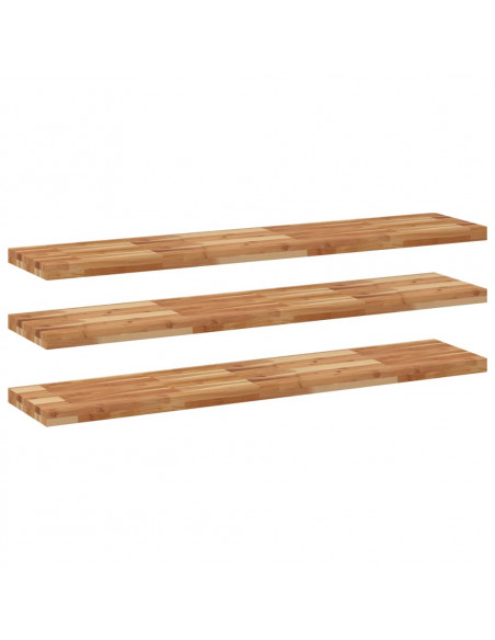 Mensole da Parete 3 pz 120x30x4 cm Legno Acacia Rifinito a Olio