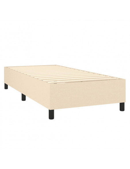 Letto a Molle con Materasso e LED Crema 90x190 cm in Tessuto