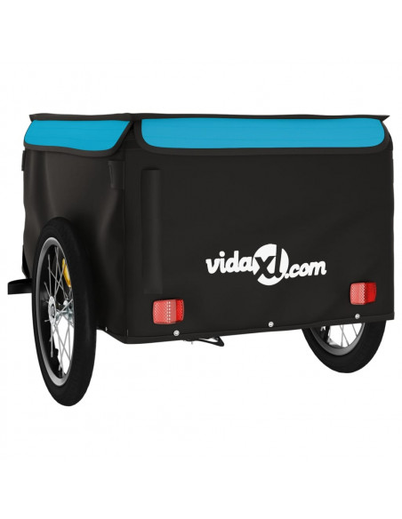 Rimorchio da Bici Nero e Blu 45 kg in Ferro