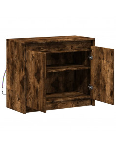 Credenza con LED Rovere Fumo 72x34x61 cm in Legno Multistrato 2