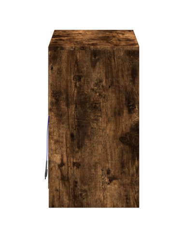 Credenza con LED Rovere Fumo 72x34x61 cm in Legno Multistrato