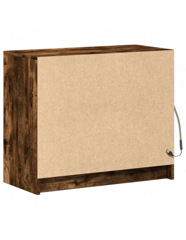 Credenza con LED Rovere Fumo 72x34x61 cm in Legno Multistrato