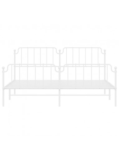 Giroletto con Testiera e Pediera Metallo Bianco 193x203 cm
