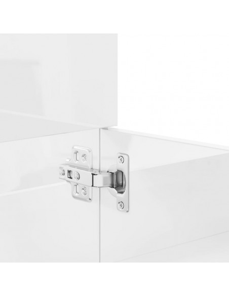 Set Mobili da Bagno 3 pz Bianco Lucido in Legno Multistrato