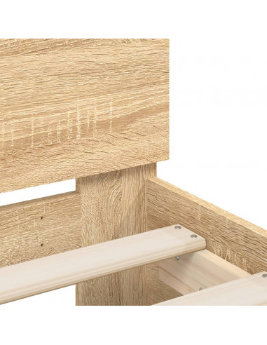 Giroletto con Testiera e LED Rovere Sonoma 200x200 cm