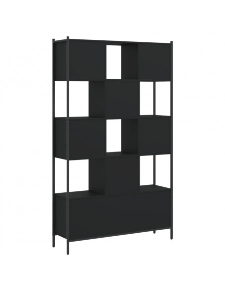 Libreria Nera 102x28x172 cm in Legno Multistrato