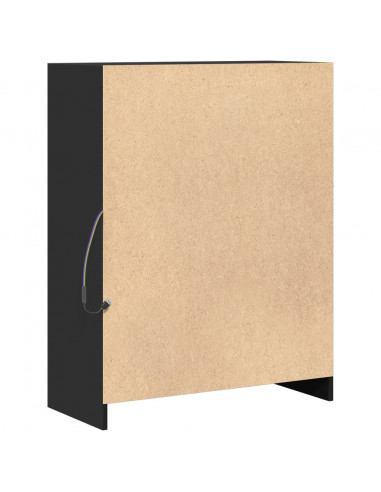 Credenza con LED Nera 77x34x100 cm in Legno Multistrato
