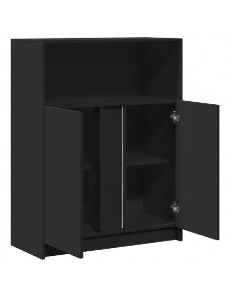Credenza con LED Nera 77x34x100 cm in Legno Multistrato