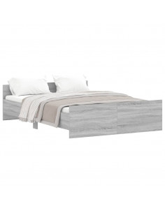 Giroletto con Testiera e Pediera Grigio Sonoma 140x190 cm 2